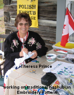 Theresa Prince 



working on traditional Kashubian
Embroidery Pattern